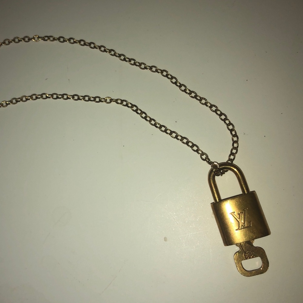 Louis Vuitton Brass Lock and Key Pendant